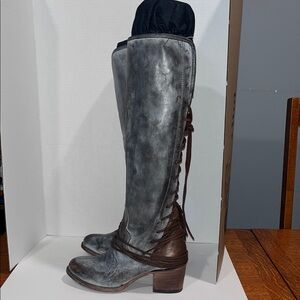 Freebird Charcoal and Chestnut Lace Up Boots